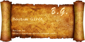 Beutum Girót névjegykártya